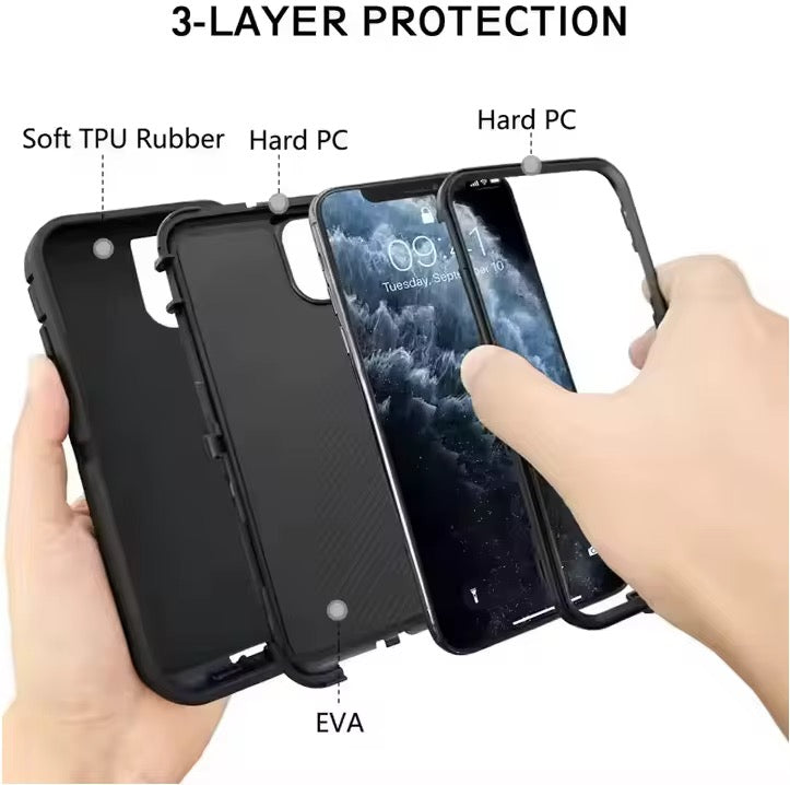 GSCASE Heavy Duty Defender Phone Cover case for iPhone 12, 12pro, 12promax, 13proMax, 14promax, 15promax, 16 and 16promax.        🔥Buy one get one free.               😍Free delivery for today orders. 🚚delivery before payment within Accra only.